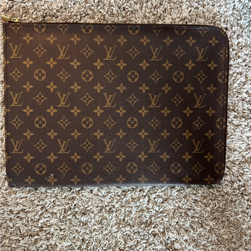 Louis Vuitton Brown Monogram iPad / laptop case bag